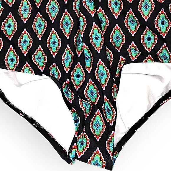 Jantzen Womens Swimsuit Sz Medium Coastal Zone‎ Diamond One Piece Criss Cross - Picture 6 of 14